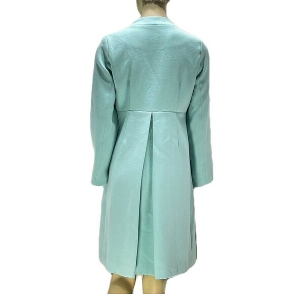 Jolie Brown Womens Long Turquoise Wool Blend Coat  Button Closure & Lined  Size - Picture 11 of 12